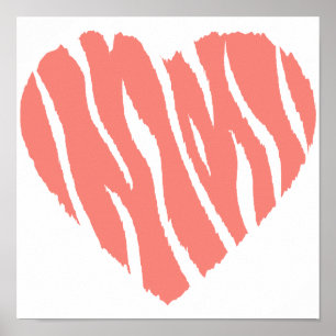 Coral Pink Wild Heart Poster