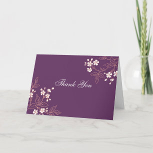 Coral Plum Floral Baby Shower Hostess Thank You Card