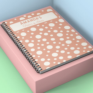Coral Polka Dot  Patterns - custon name Notebook