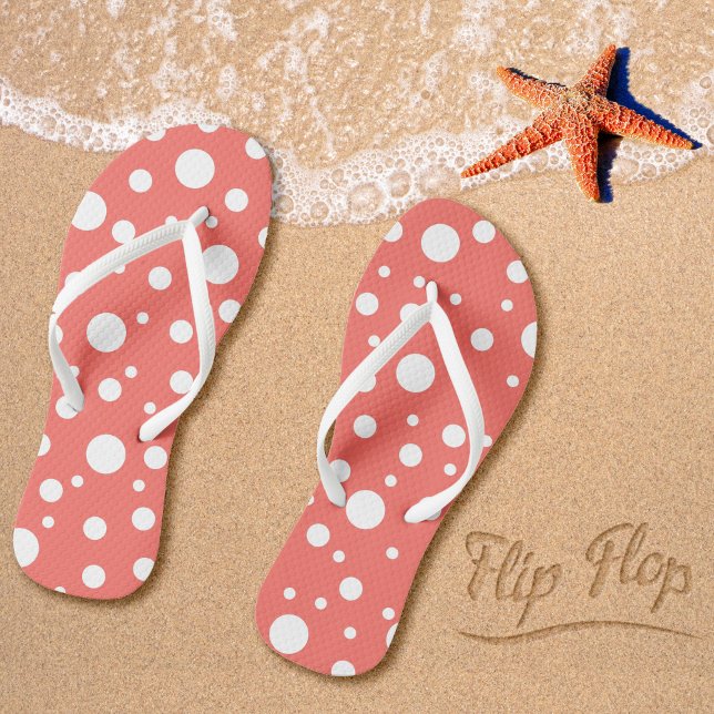 Coral Polka Dot Thongs (Creator Uploaded)