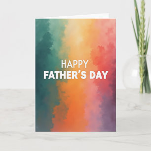 Coral Purple Fathers Day Card