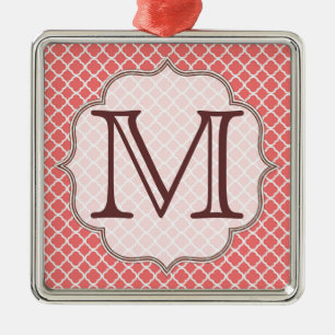 Coral Quaterfoil Latti Monogram Initial Ornament