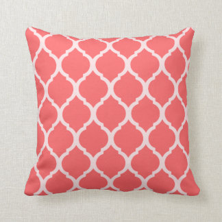 Coral Quatrefoil Pillow