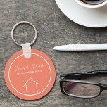 Coral Real Estate Company Personalised Realtor Key Ring<br><div class="desc">This chic coral realtor keychain is custom made with your realty company name under the the agent name in chic typography. This minimalist real estate company key chain feature a simple line drawing of a house. Contemporary gift for an agent working to help you buy a home.</div>