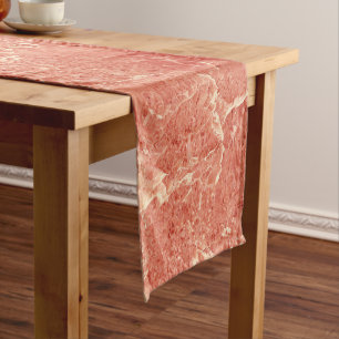 Coral Red Marble Texture   Short Table  Short Table Runner