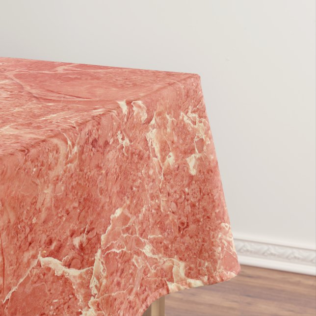 Coral Red Marble Texture  Tablecloth (In Situ)