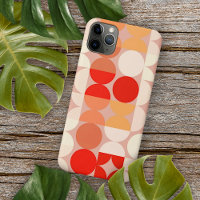 Coral Red Orange Blush Pink Mosaic Art Pattern