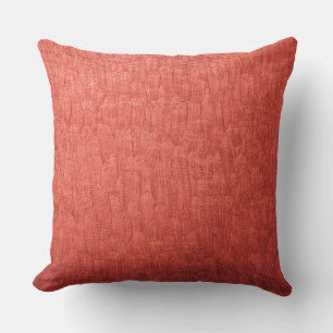 Coral Red Orange Brush Stroke Subtle Pattern Cushion