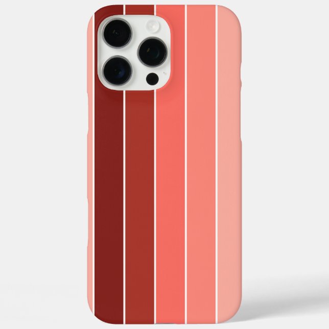Coral Red Pink Stripes Case-Mate iPhone Case (Back)