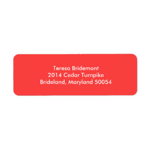 Coral Red Stylish Colour Complementing Return Address Label