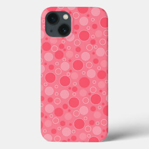 coral red tones with polka dots in retro sixties s iPhone 13 case