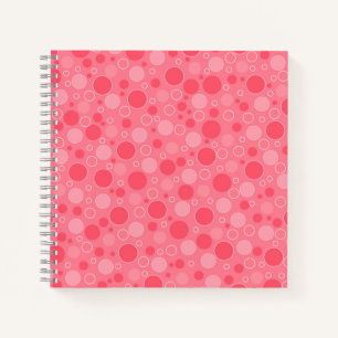 coral red tones with polka dots in retro sixties s notebook