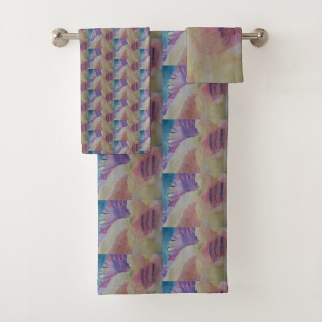 Coral Reef Abstract Art Bath Towel Set (Insitu)