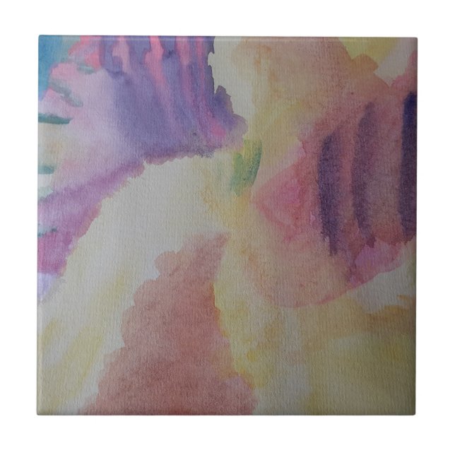 Coral Reef Abstract Art Ceramic Tile (Front)