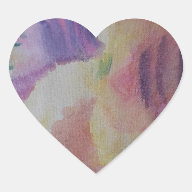 Coral Reef Abstract Art  Heart Sticker (Front)