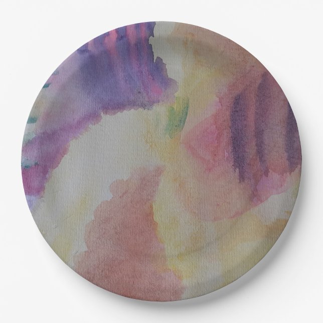 Coral Reef Abstract Art Paper Plate (Front)