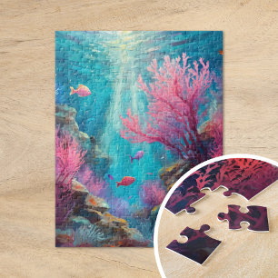 Coral Reef Abstract Ocean Modern Art Jigsaw Puzzle
