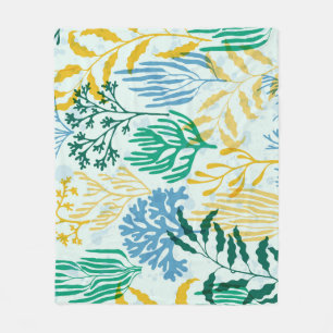 Coral Reef, Algae Seamless Pattern. Fleece Blanket