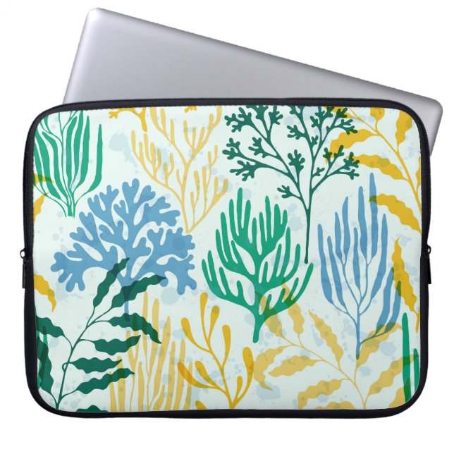 Coral Reef, Algae Seamless Pattern. Laptop Sleeve (Front)