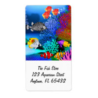 Coral Reef Aquarium Fish Label