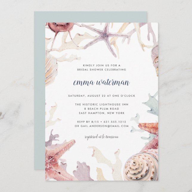 Coral Reef Bridal Shower Invitation (Front/Back)