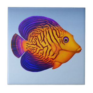 Coral Reef Chevron Tang Fish Tile