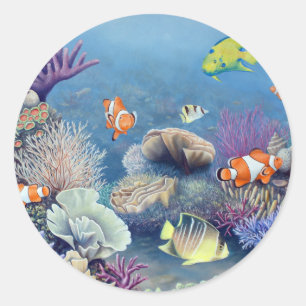 Coral Reef Classic Round Sticker