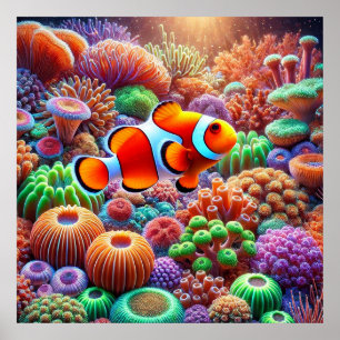 Coral Reef Clownfish Ocean Wall Decor