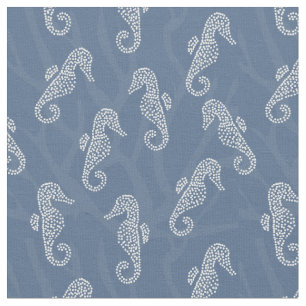Coral Reef Coastal Seahorse Marine Blue Fabric