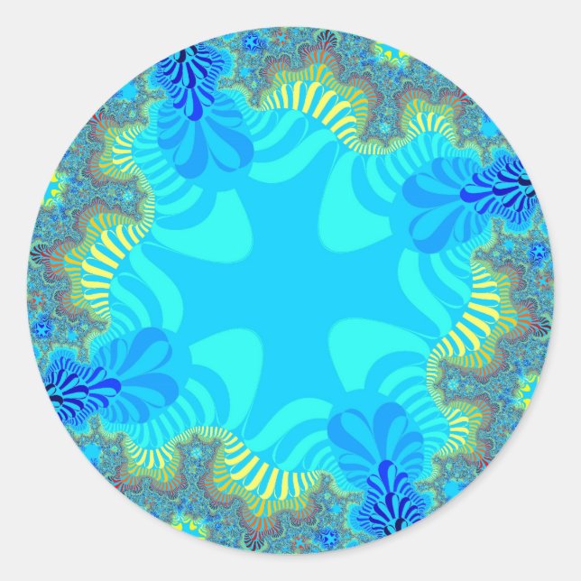 Coral Reef Cross Classic Round Sticker (Front)