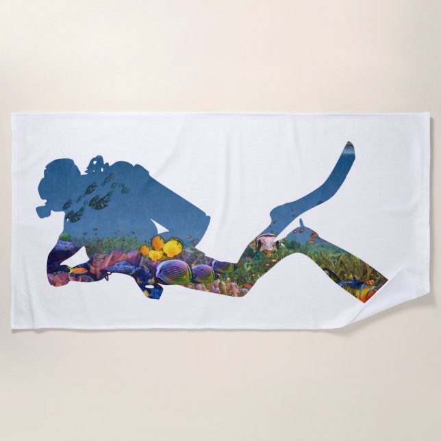 Coral Reef Dive Beach Towel (Front)