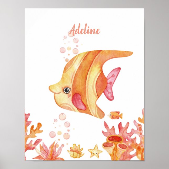 Coral Reef Dreams Fish customisable Poster (Front)