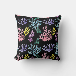 Coral Reef Elegance: Watercolor Pattern Cushion