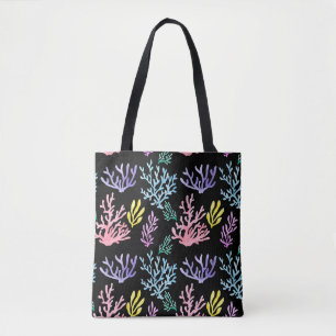 Coral Reef Elegance: Watercolor Pattern Tote Bag