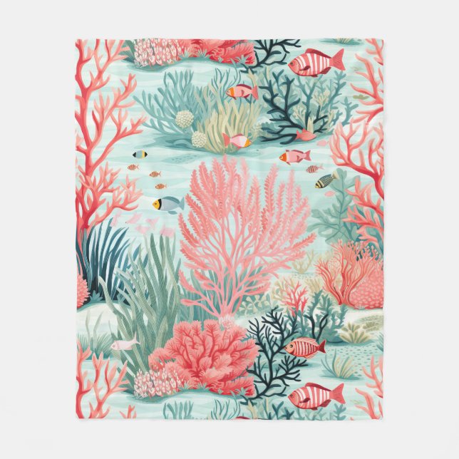Coral Reef Fleece Blanket (Front)