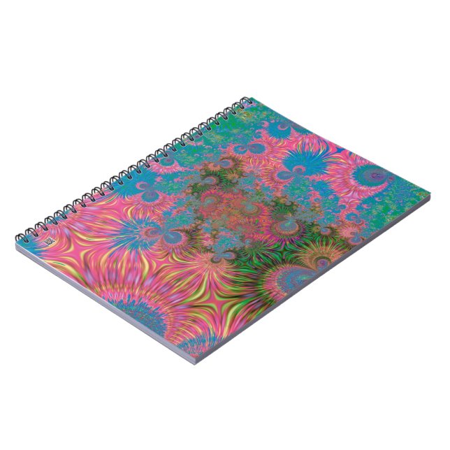 Coral Reef Fractal Abstract Art Notebook (Left Side)
