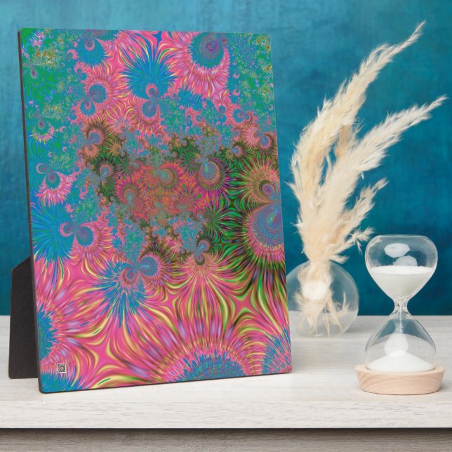 Coral Reef Fractal Abstract Art Plaque (Side)