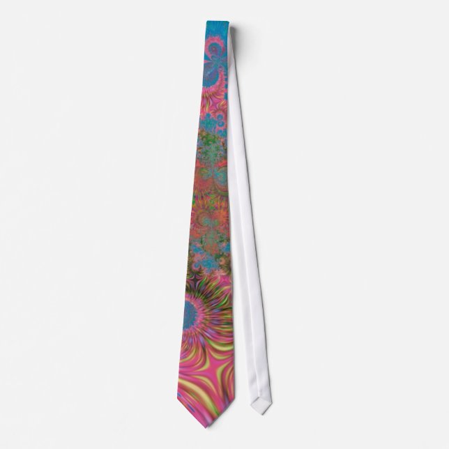 Coral Reef Fractal Abstract Art Tie (Front)