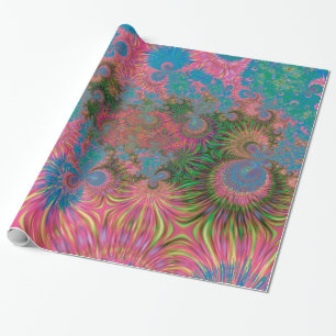 Coral Reef Fractal Abstract Art Wrapping Paper
