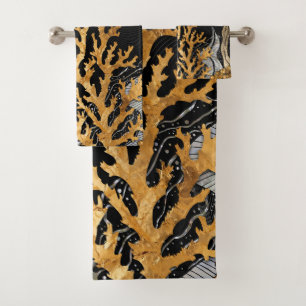 Coral Reef - Gold and Pearl Symphony Bath Towel Set