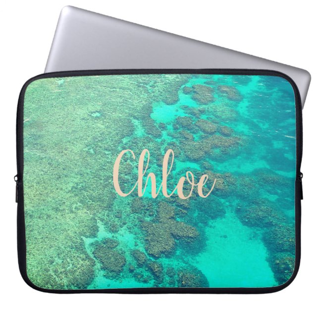 Coral reef great barrier reef turquoise ocean wate laptop sleeve (Front)