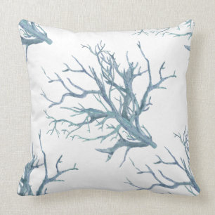 Coral reef in blue cushion