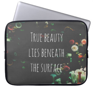 Coral Reef Inspirational Beneath Surface Quote Laptop Sleeve