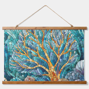 Coral Reef mosaic art Hanging Tapestry