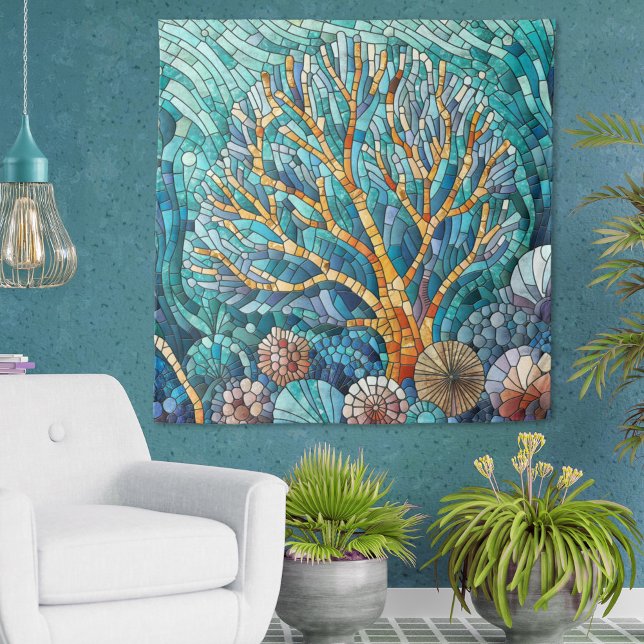 Coral Reef mosaic art Tapestry (Creator Uploaded)
