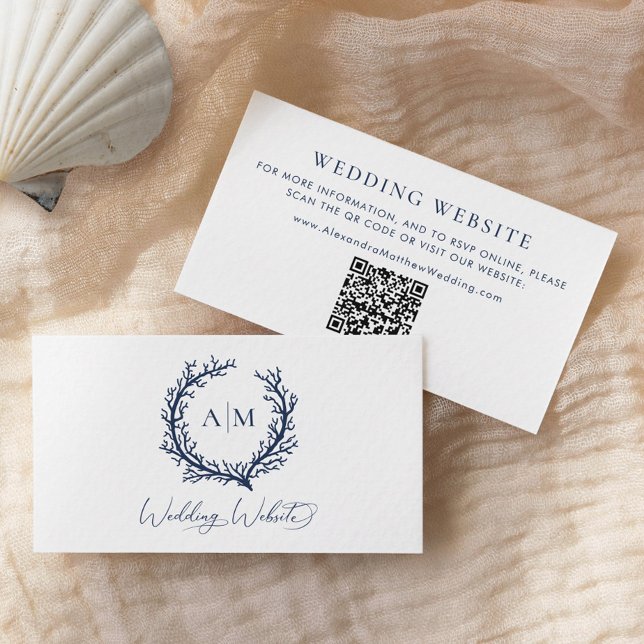 Coral Reef Nautical Wedding Website Enclosure Card (Creator Uploaded)