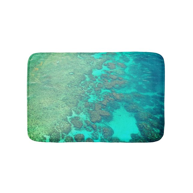Coral reef ocean water carribean bath mat (Front)
