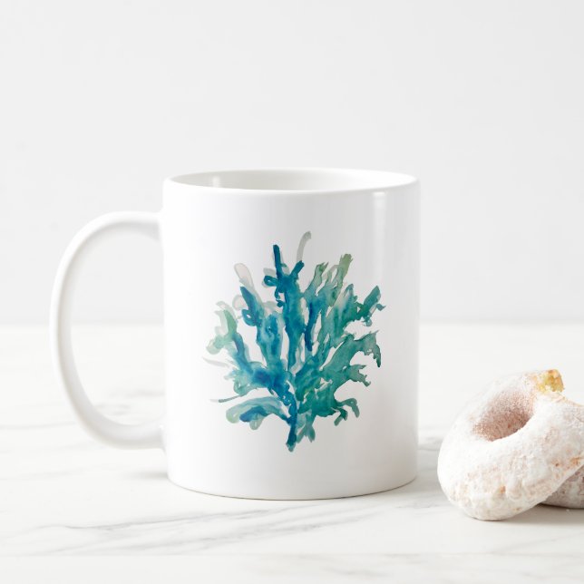 Coral Reef Painting Mermaid Life Beach Ocean Mug (With Donut)