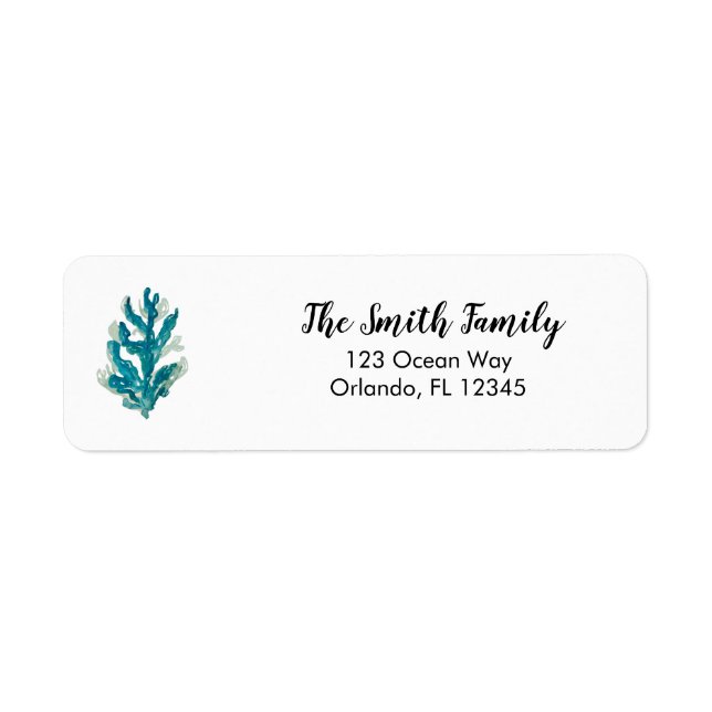 Coral Reef Painting Return Address Label (Front)