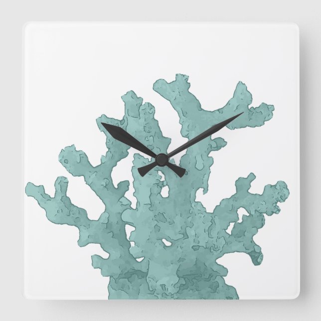 Coral Reef Photo Block Square Wall Clock (Front)